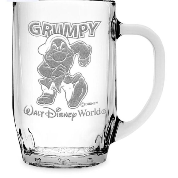 VTG Disney Grumpy DRINK GLASS MUG CUP 10oz Let It Go Arribas Bros. - Picture 1 of 1